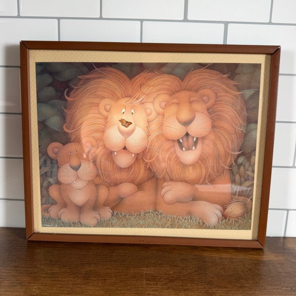Moskowitz Lion Family Framed Print - 1979